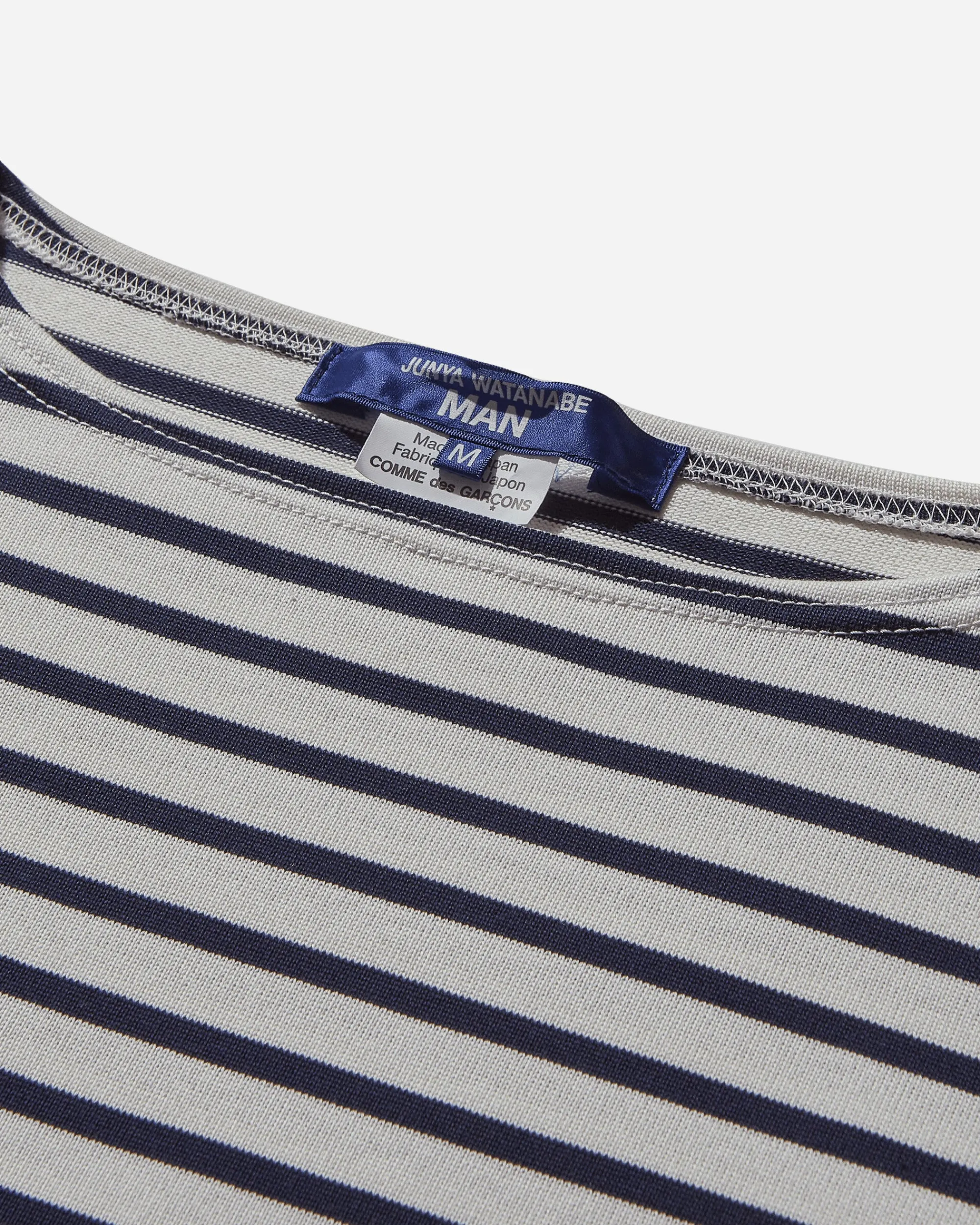 Junya Watanabe MAN T-Shirts^Men's Striped Longsleeve T-Shirt Off White / Navy
