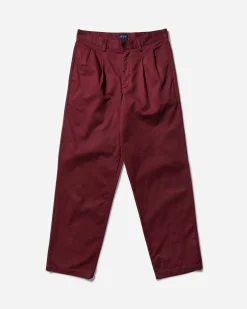 Noah Pants^Men's Twill Double-Pleat Pants Wine