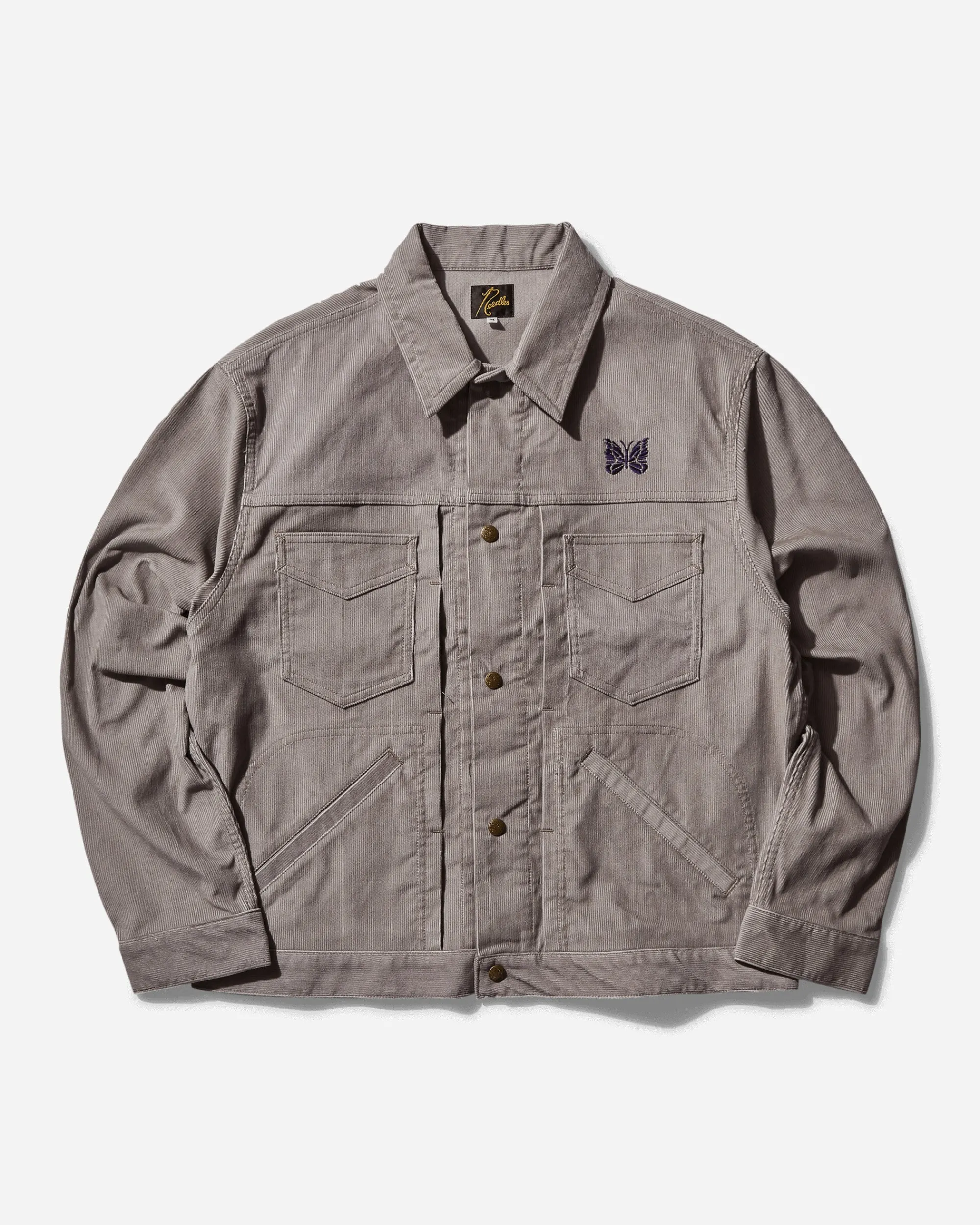 Needles Coats And Jackets|Coats And Jackets^Men's 14W Corduroy Penny Jean Jacket Light Grey