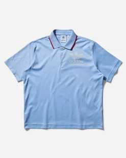 adidas T-Shirts^Men's Wales Bonner Polo Shirt Glow Blue