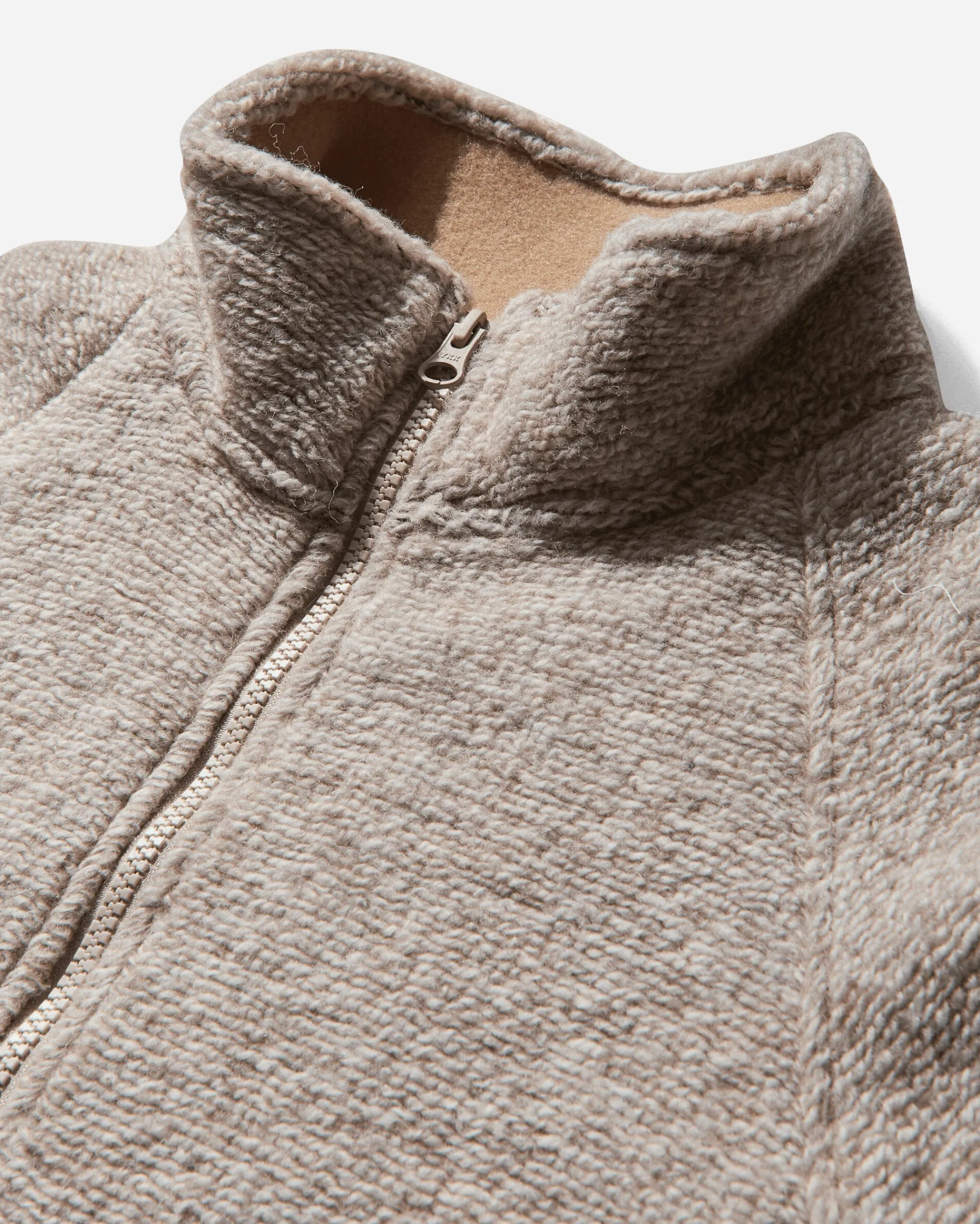 Stüssy Knitwears|Knitwear^Men's Wool Blend Sherpa Mock Neck Sweater Tan