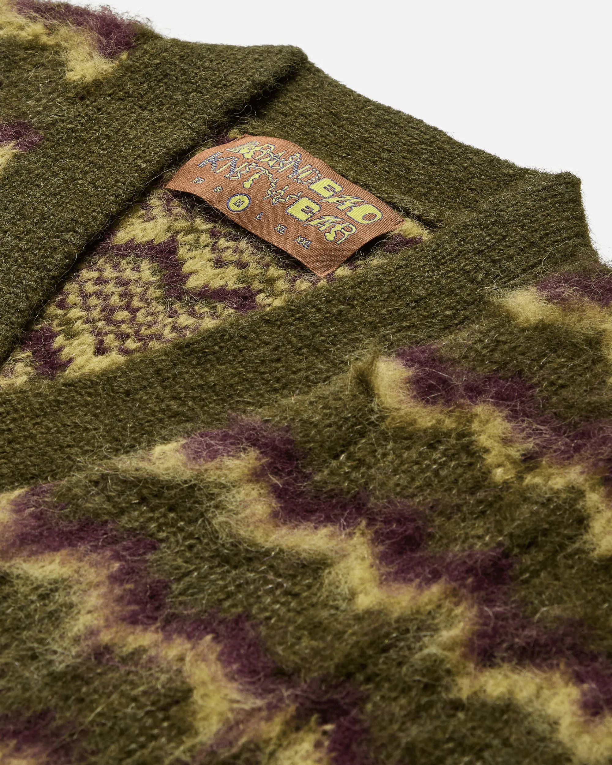 Brain Dead Knitwears|Knitwear^Men's Zig Zag Striped Cardigan Olive