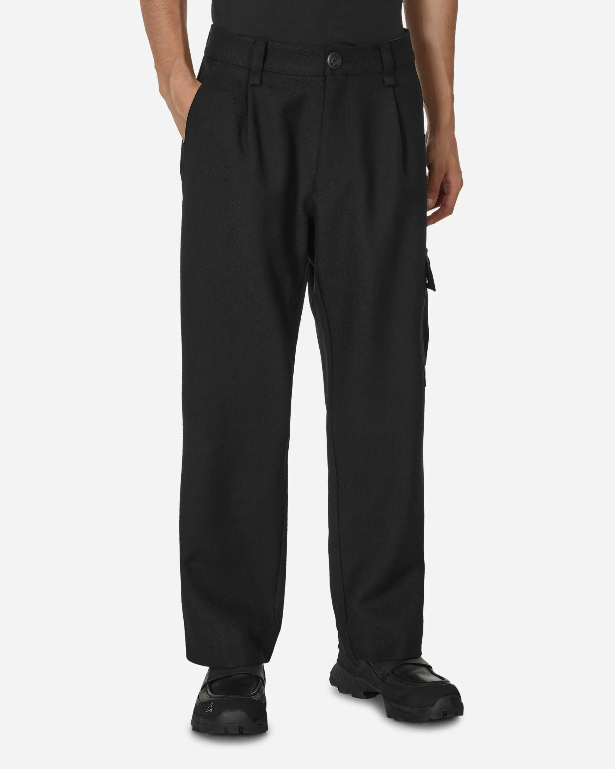 Haydenshapes Pants^Merino Piston Pleated Patch Cargo Pants Black