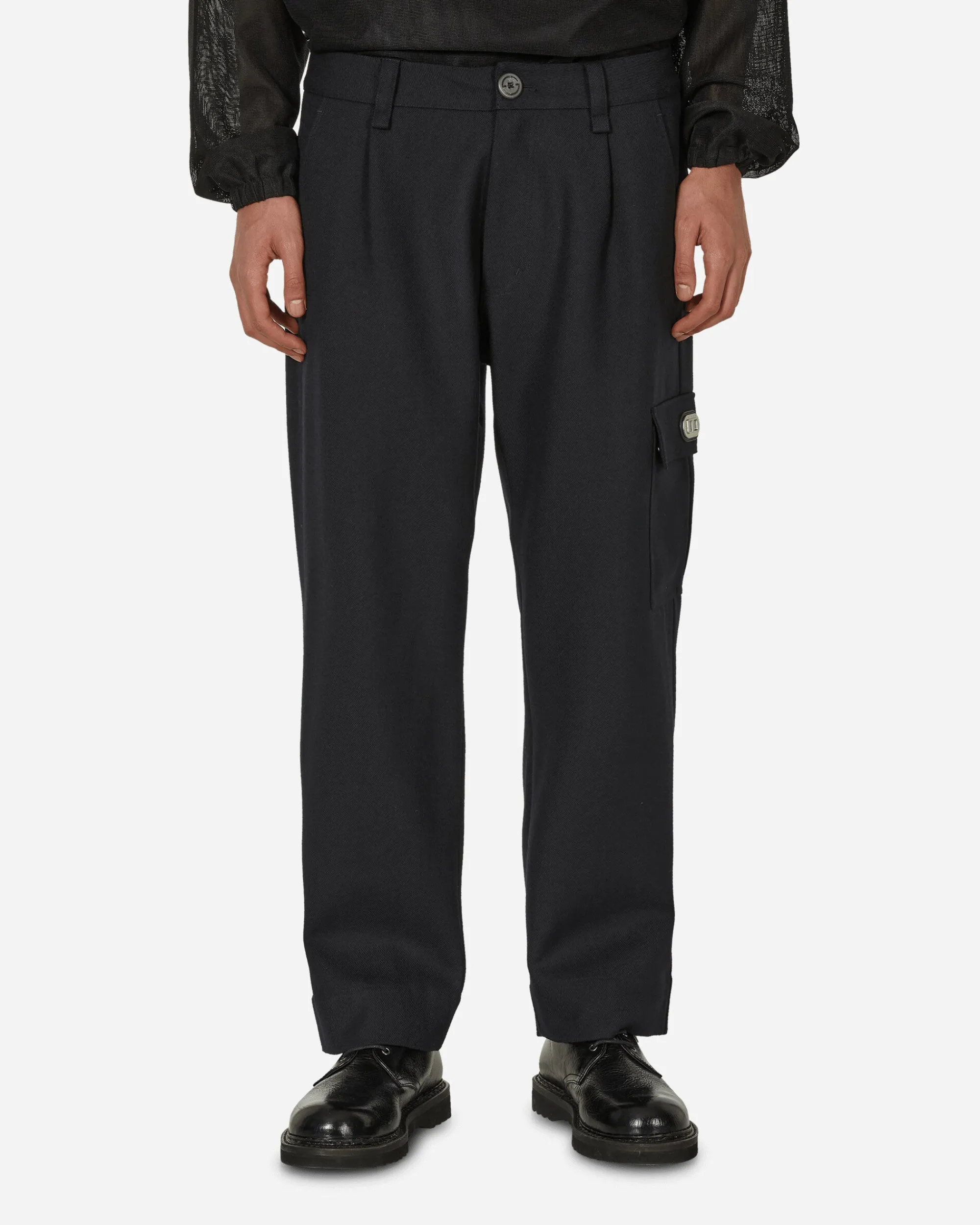 Haydenshapes Pants^Merino Piston Pleated Patch Cargo Pants Black