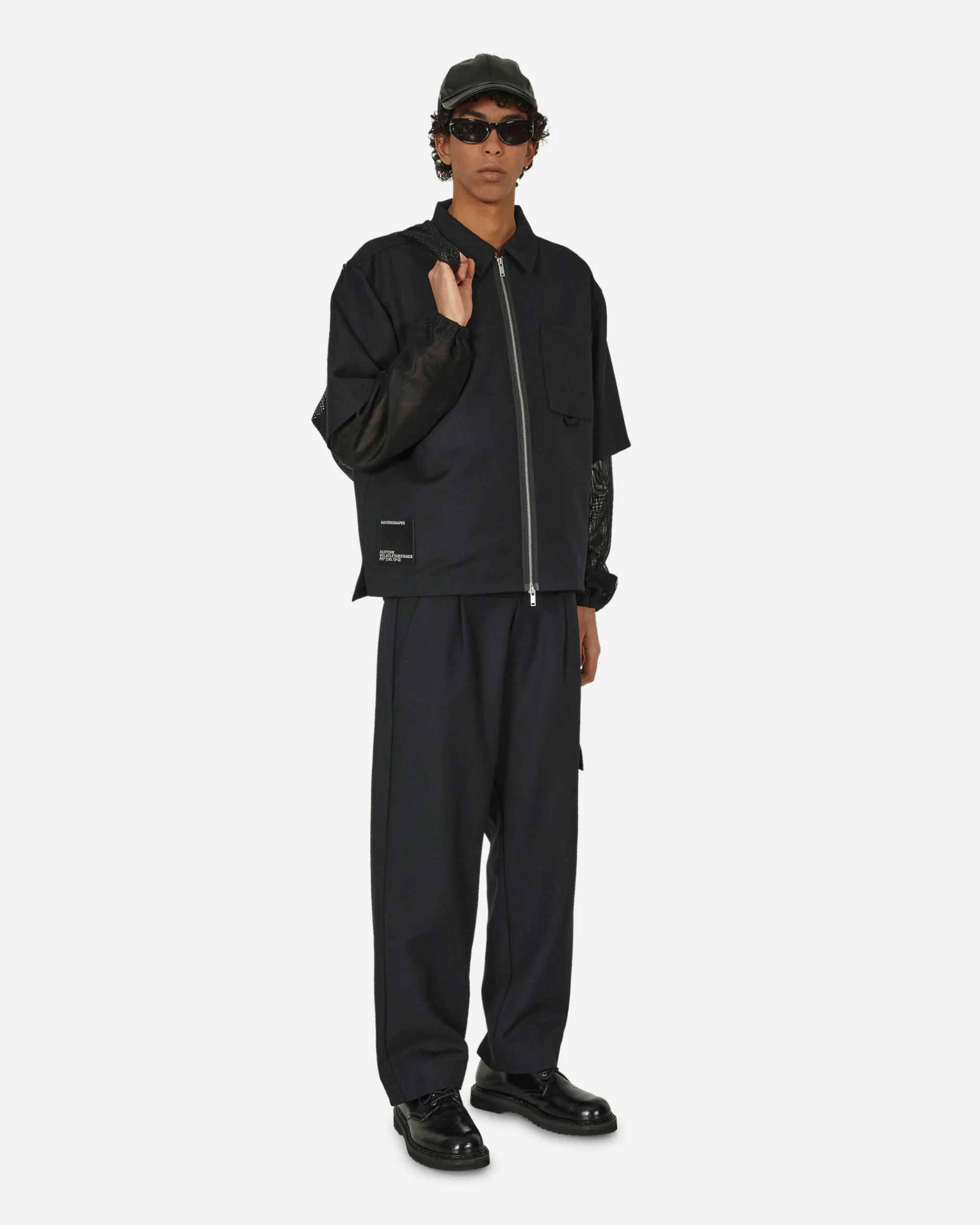 Haydenshapes Pants^Merino Piston Pleated Patch Cargo Pants Black