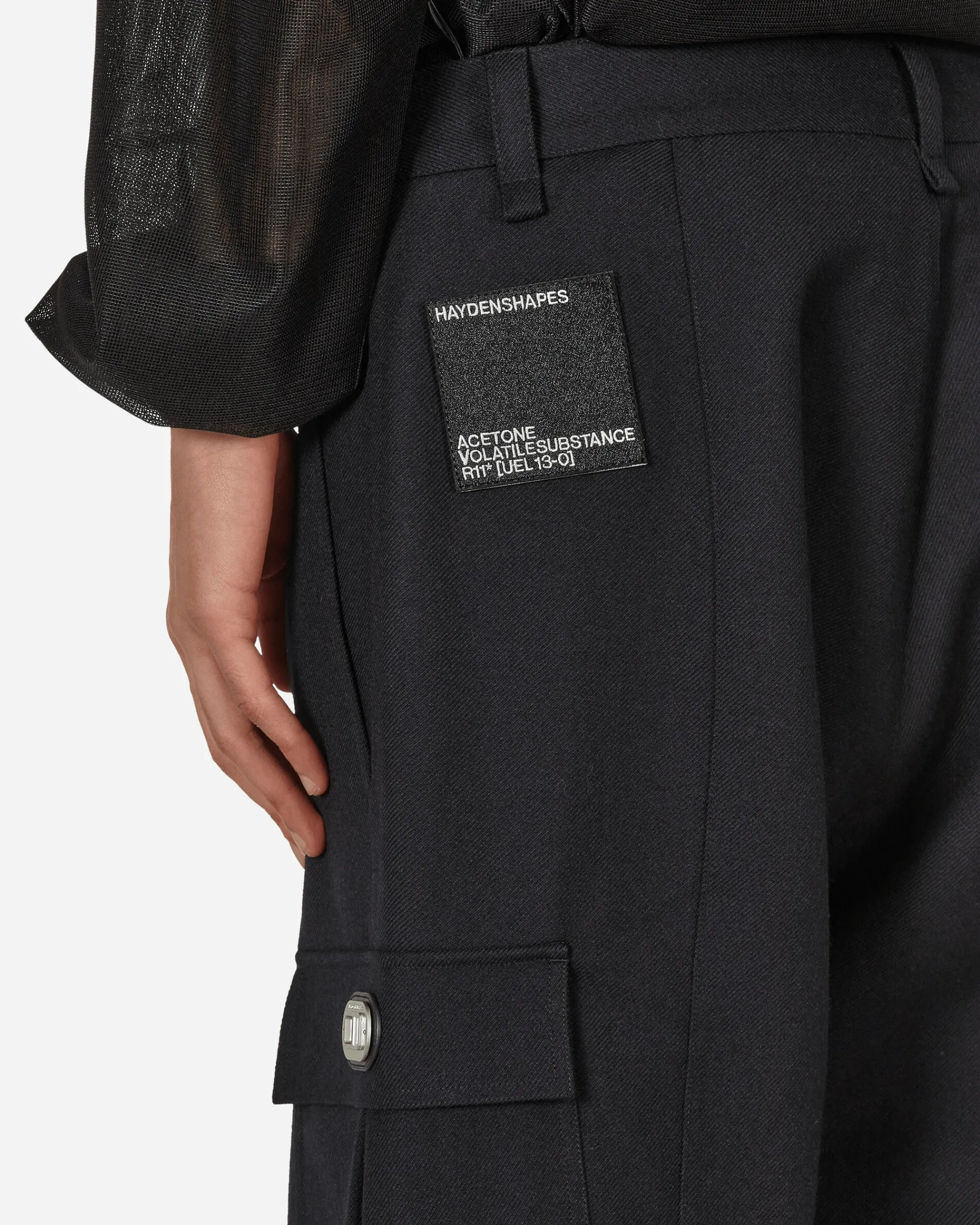 Haydenshapes Pants^Merino Piston Pleated Patch Cargo Pants Black