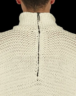 Off-White Knitwear^Meteornail Knit Zip Mockneck Sweater White