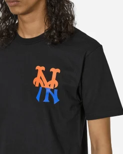 aNYthing T-Shirts^Mets Logo T-Shirt Black