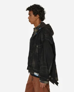 Maison MIHARA YASUHIRO Coats And Jackets^Mix Layered Denim Jacket Black