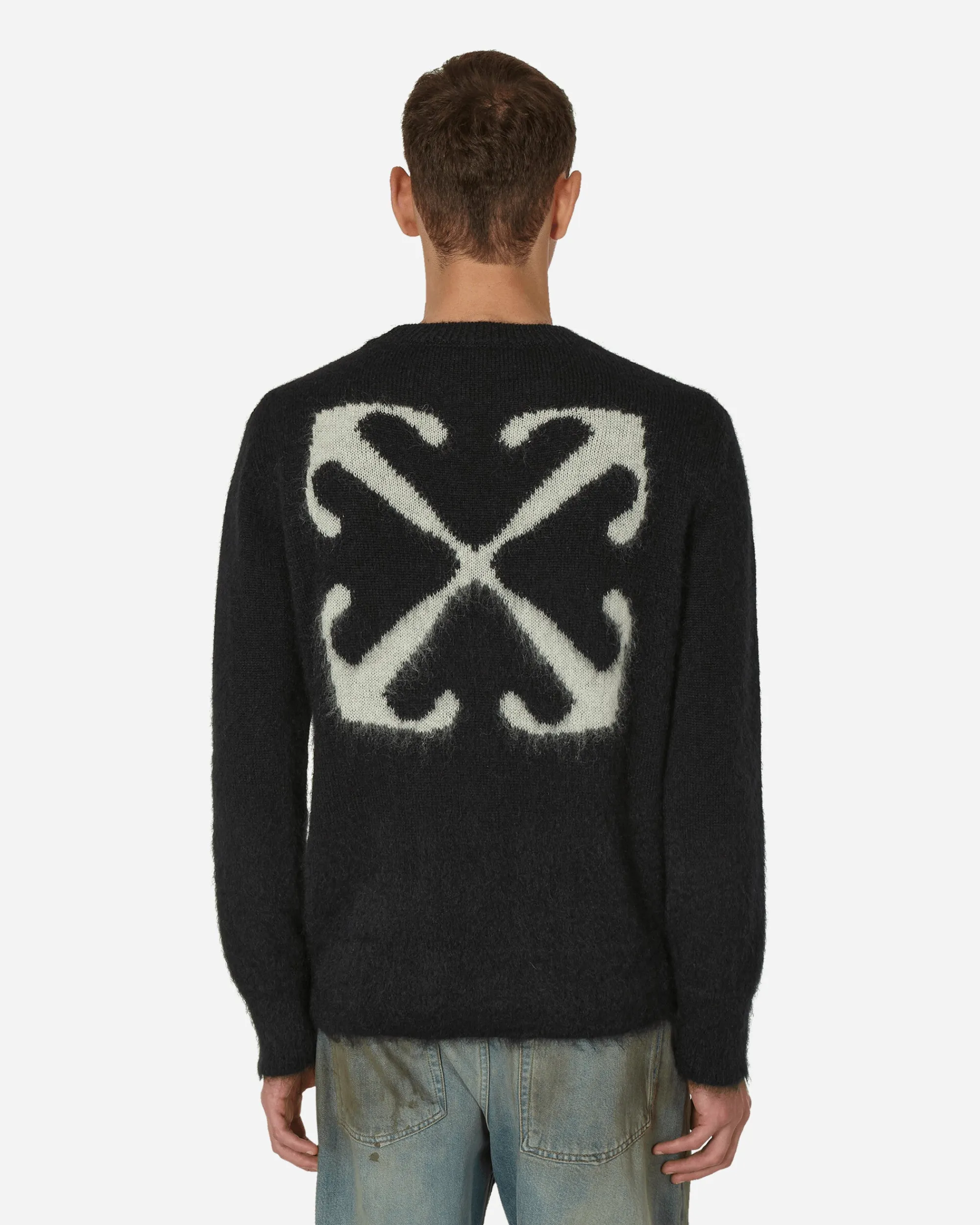 Off-White Knitwear^Mohair Arrow Knit Crewneck Sweater Black