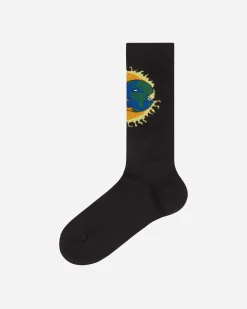Sky High Farm Underwear^Moon Earth Jacquard Socks Black