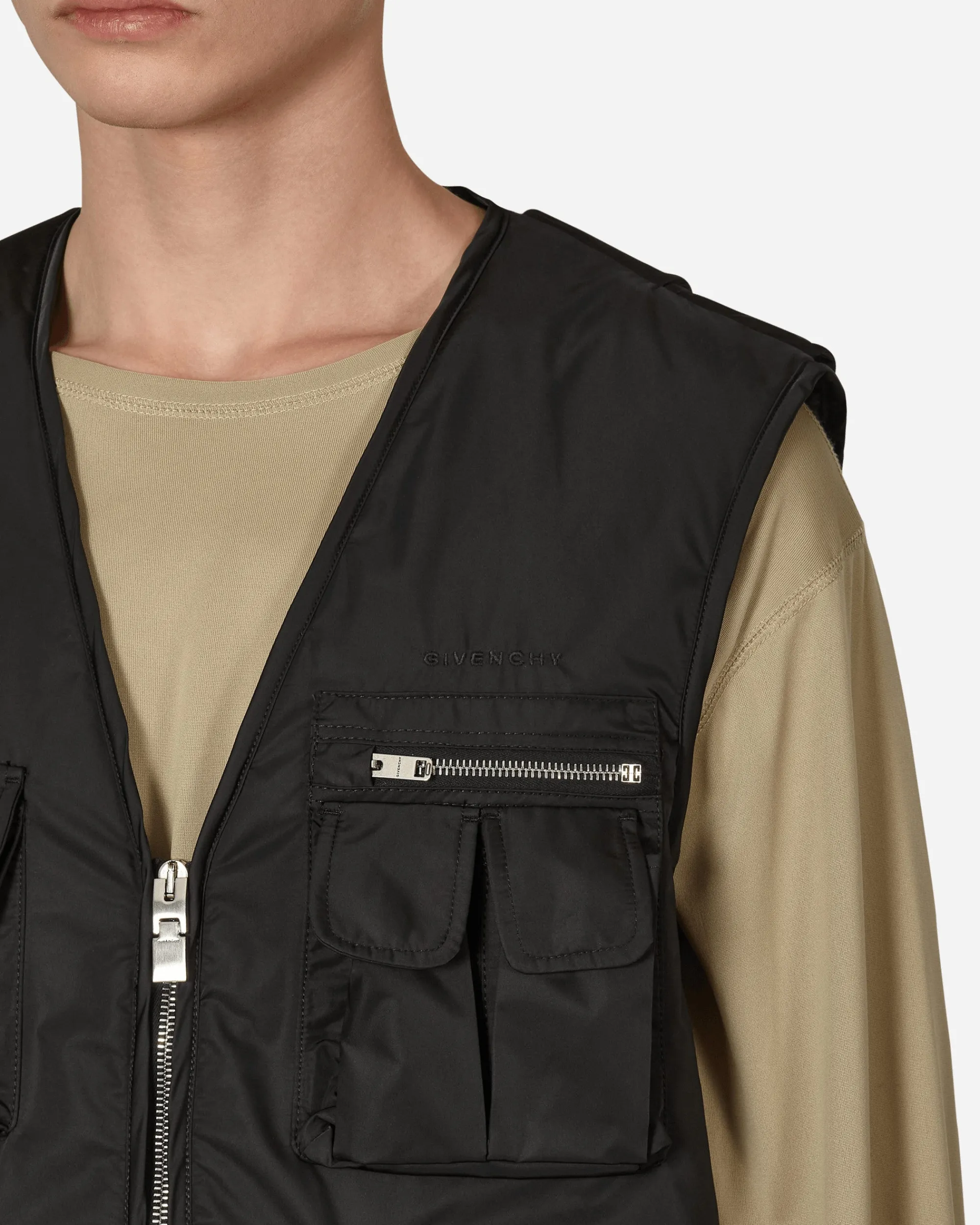 Givenchy Coats And Jackets^Multipockets Nylon Vest Black