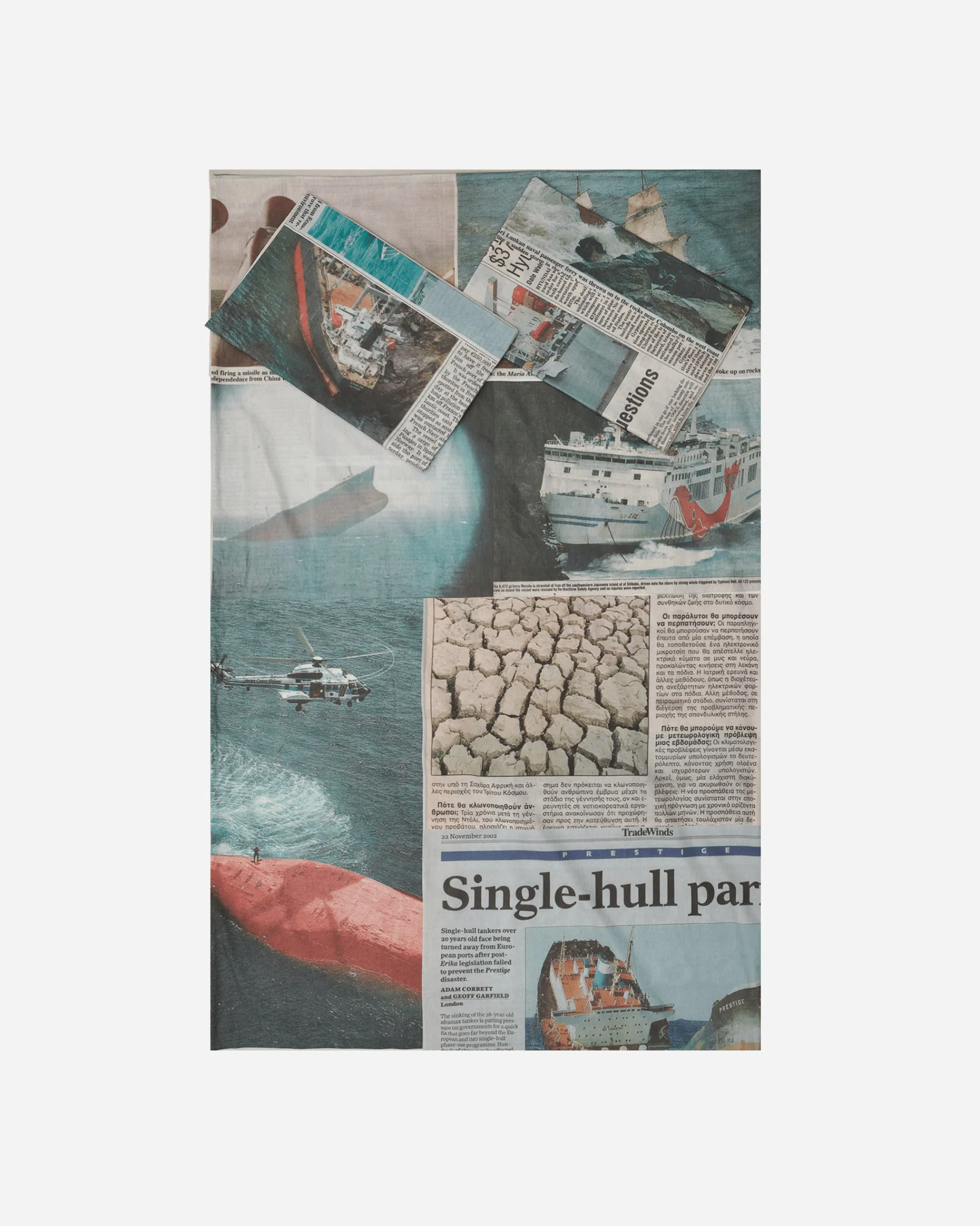 Serapis Textile^Newspaper Cut Bedsheets Multicolor