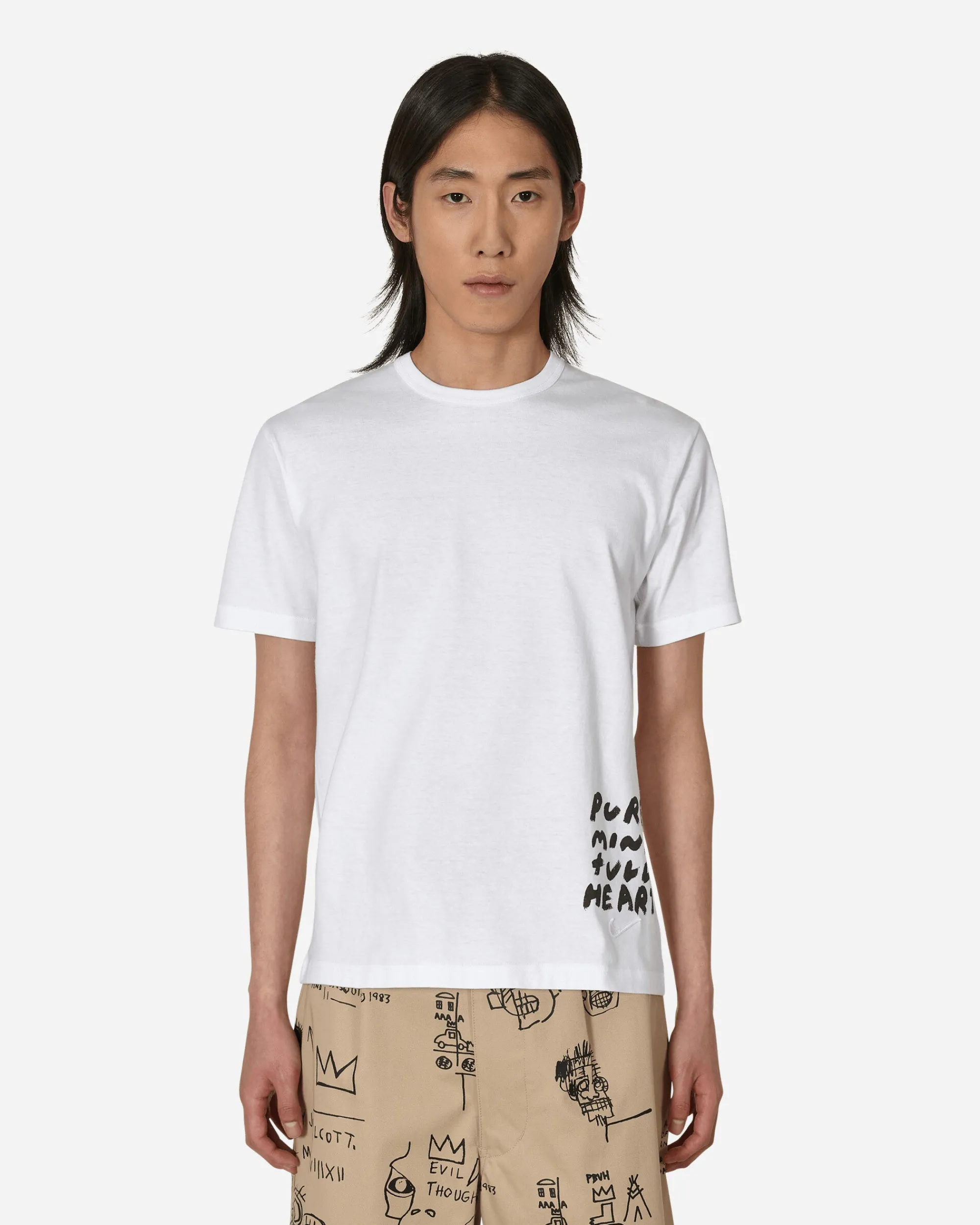 Comme Des Garçons Black T-Shirts^Nike Message Print T-Shirt White
