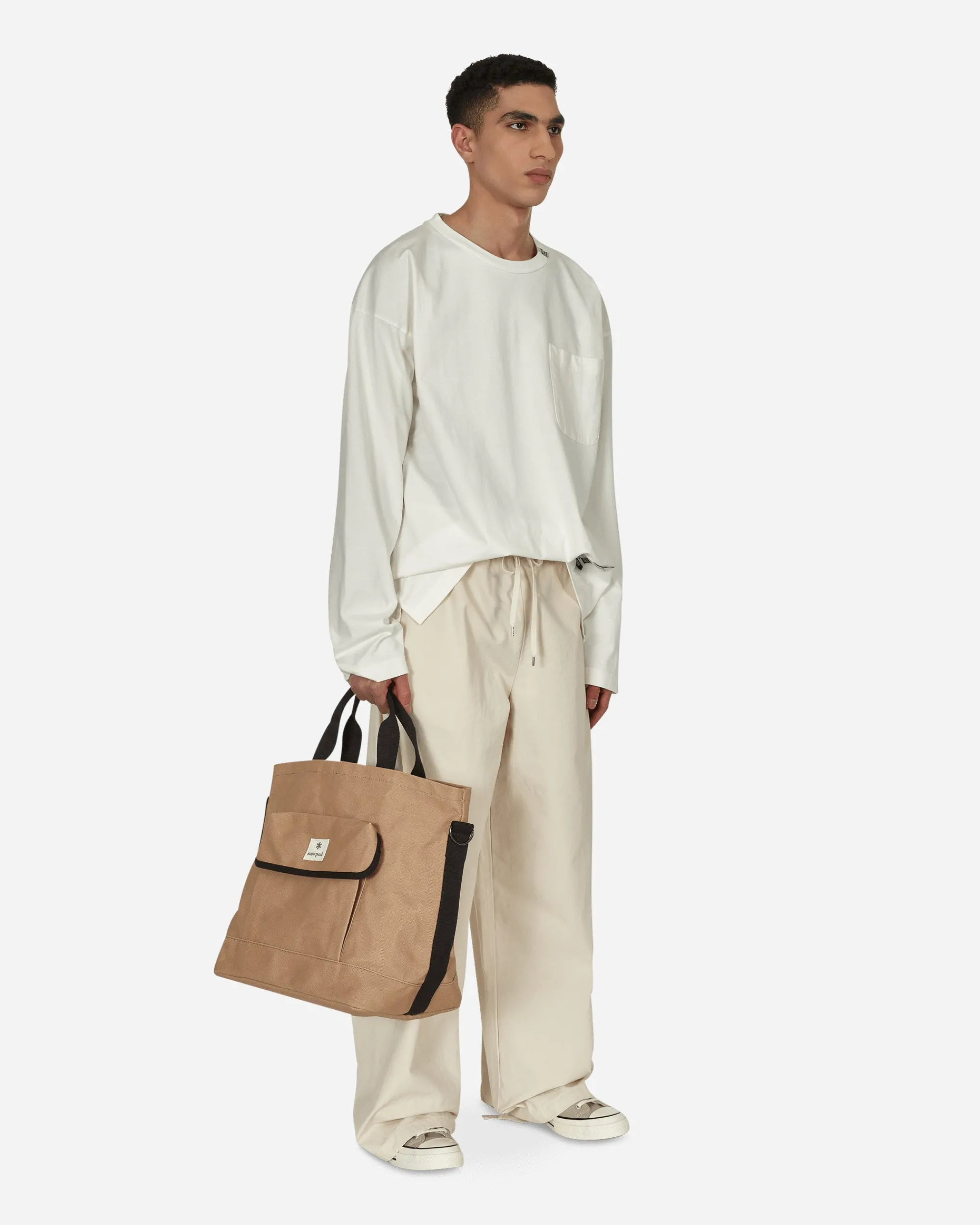 in・stru(men-tal) Pants^No Side Seam Easy Wide Pants White