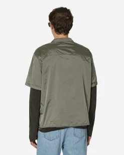AMOMENTO Shirts^Nylon Short Sleeve Shirt Grey