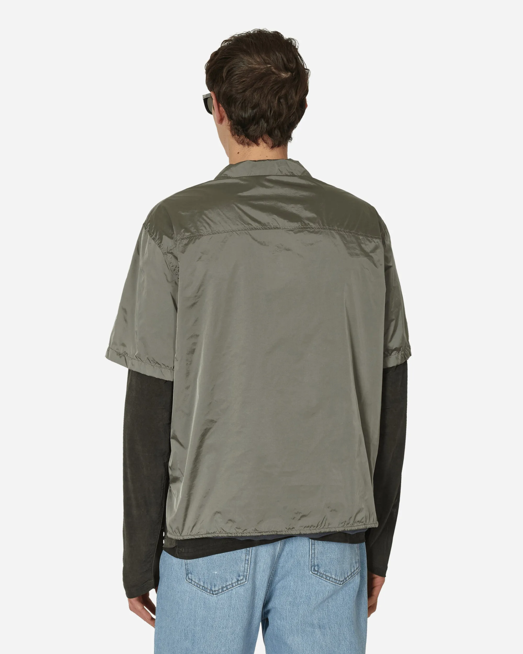 AMOMENTO Shirts^Nylon Short Sleeve Shirt Grey