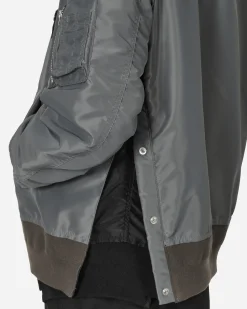 sacai Coats And Jackets^Nylon Twill Bomber Jacket Grey