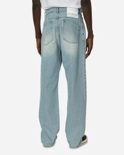 Unaffected Pants^One Tuck Wide Denim Pants Light Blue