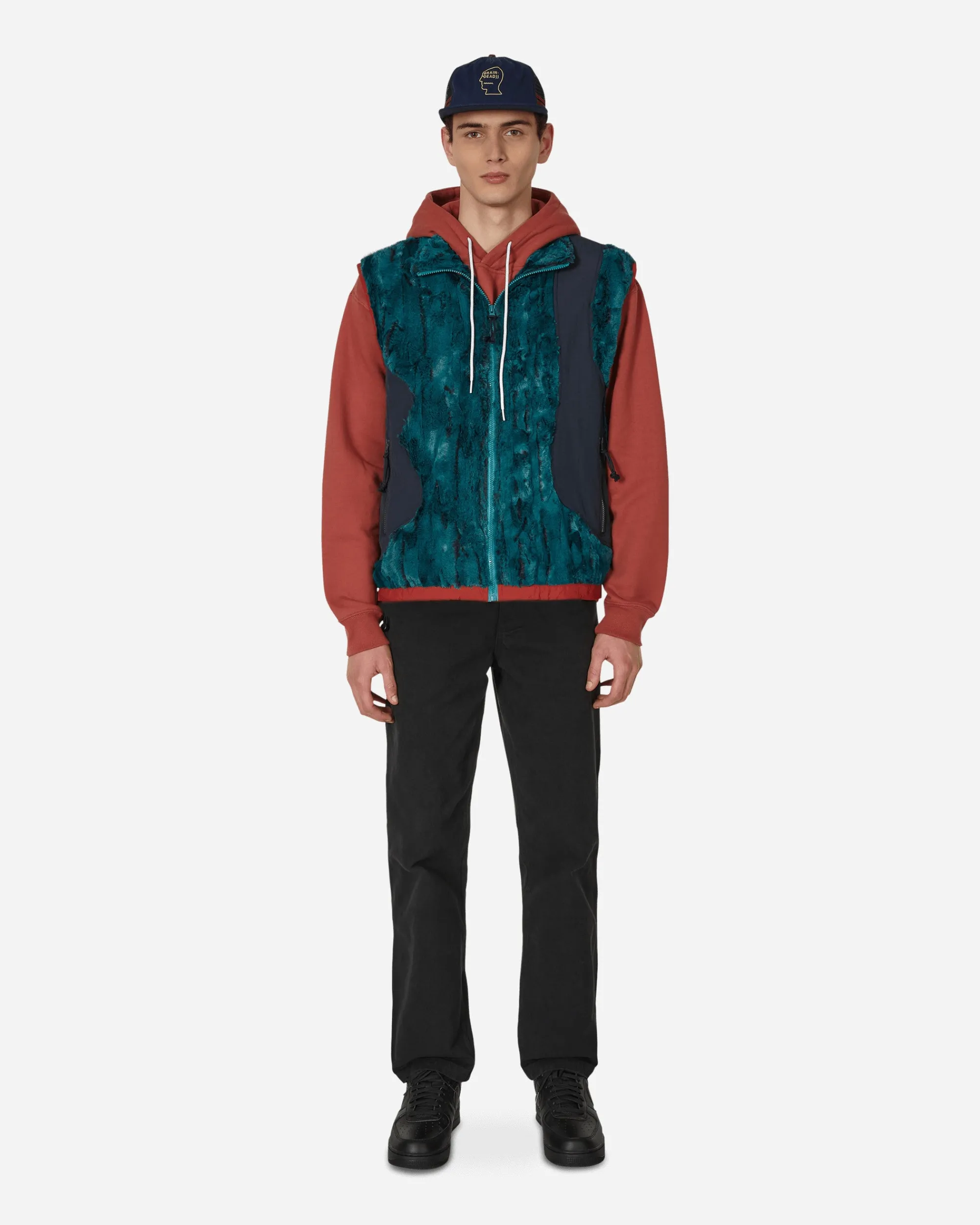 Brain Dead Coats And Jackets^Organic Paneled Fur Vest Blue