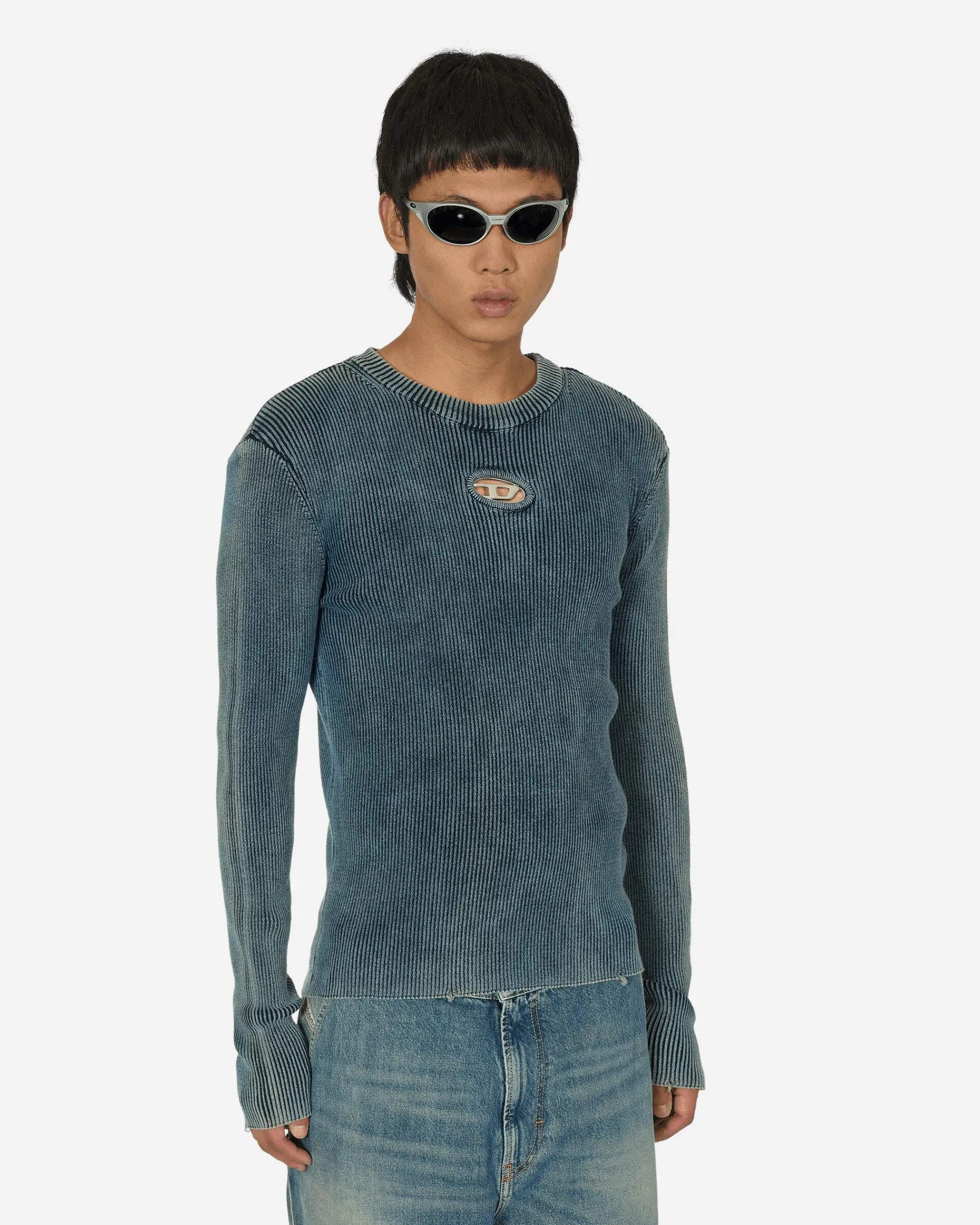 Diesel T-Shirts^Oval D Cut-Out Sweater Blue