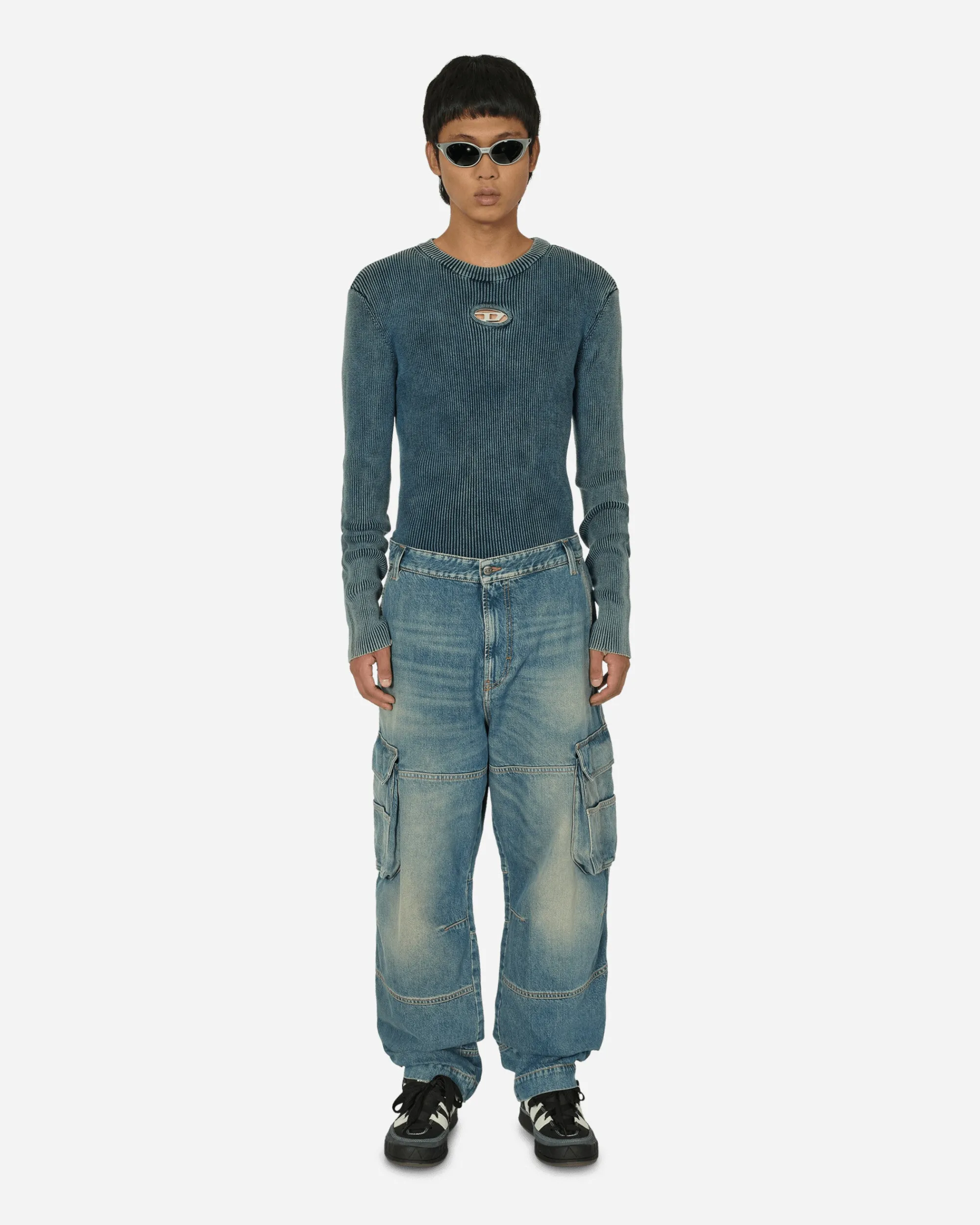 Diesel T-Shirts^Oval D Cut-Out Sweater Blue