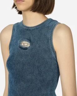 Diesel T-Shirts^Oval D Rib-Knit Tank Top Dark Blue