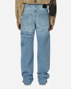 1017 ALYX 9SM Pants^Oversized Denim Cargo Pants Light Blue