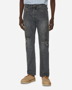 KAPITAL Pants^14oz Denim 5P Monkey Cisco (3YearsFade) Black