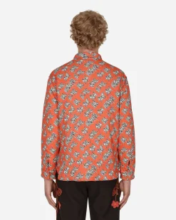 ERL Shirts^Padded Cotton Overshirt Orange