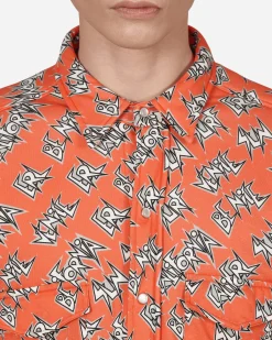 ERL Shirts^Padded Cotton Overshirt Orange