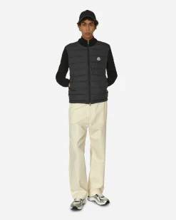 Moncler Knitwear^Padded Cotton Zip-Up Cardigan Black