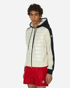 Moncler Sweatshirts^Padded Wool Hoodie White