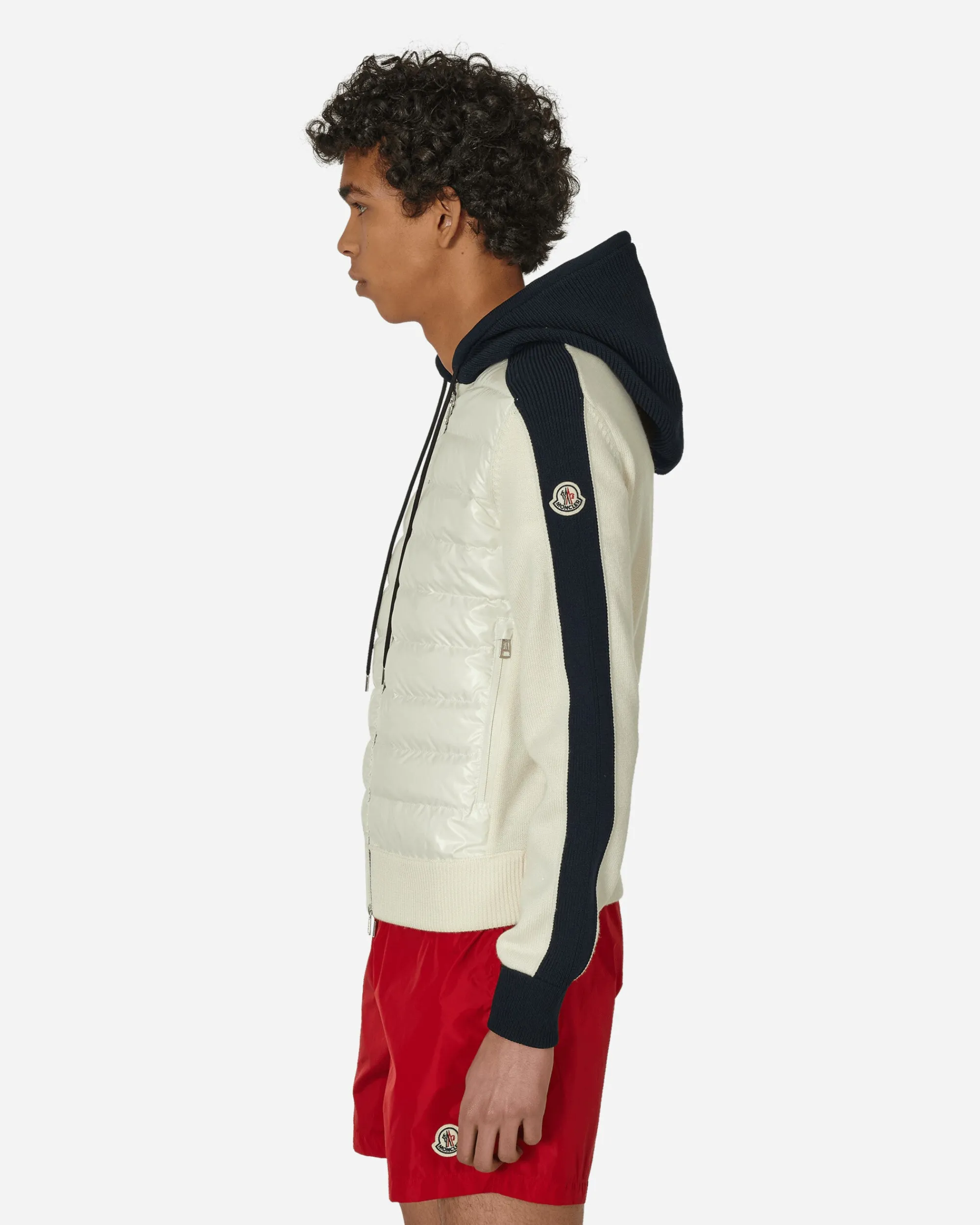 Moncler Sweatshirts^Padded Wool Hoodie White