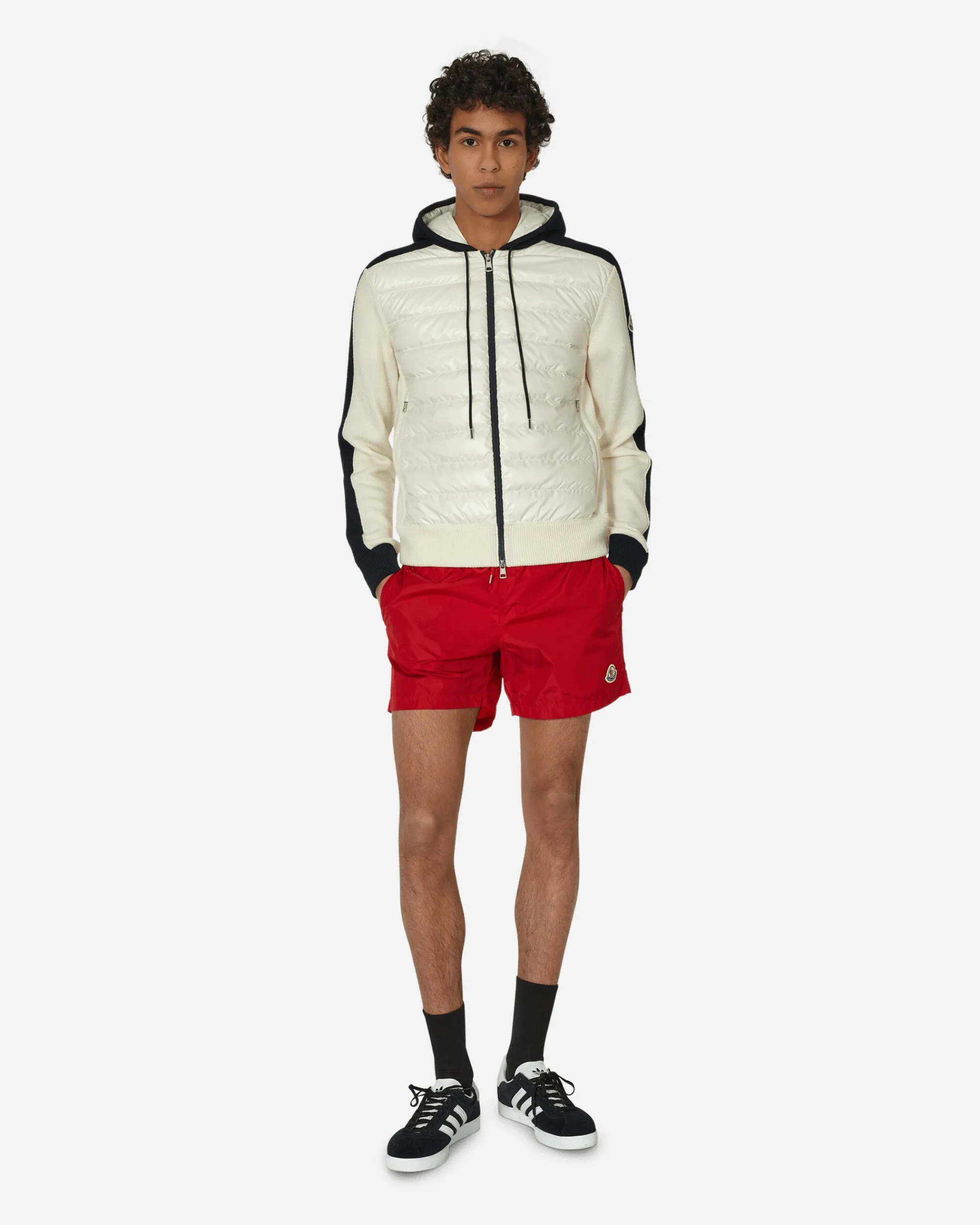 Moncler Sweatshirts^Padded Wool Hoodie White