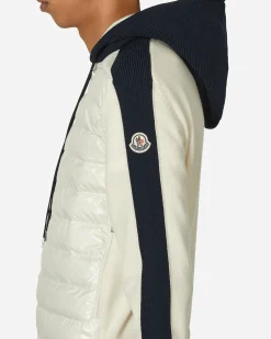 Moncler Sweatshirts^Padded Wool Hoodie White