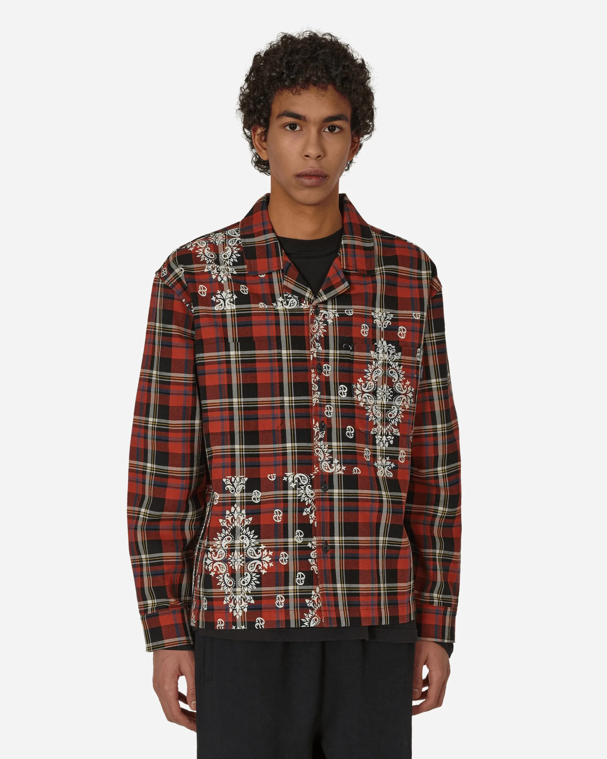 Awake NY Shirts^Paisley Printed Flannel Shirt Red