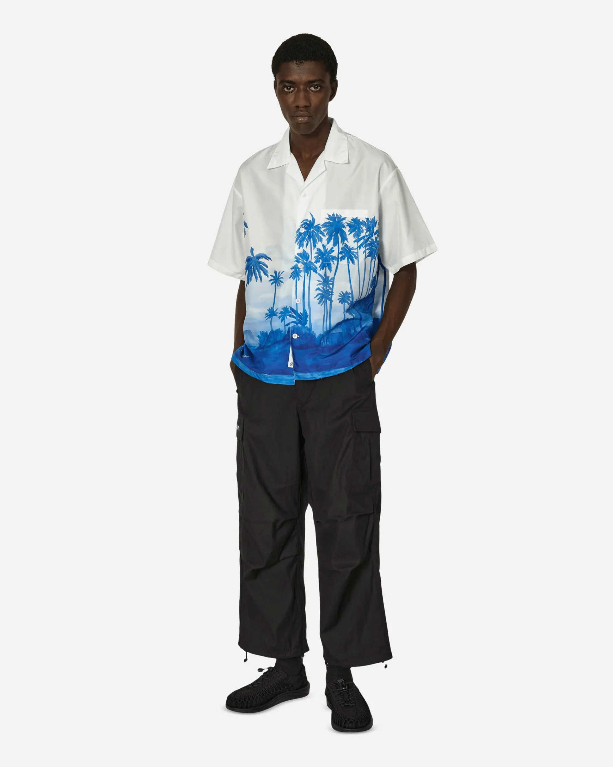 Neighborhood Shirts^Palm Tree Hawaiian Shirt Blue