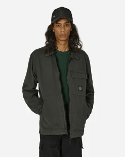 Stone Island Shirts^Panama Cotton 'OLD' Effect Overshirt Lead Grey