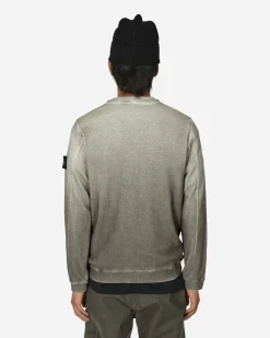 Stone Island Sweatshirts^Panama Recycled Oxide Plating Garment Dyed Cewneck Sweatshirt Lead Grey