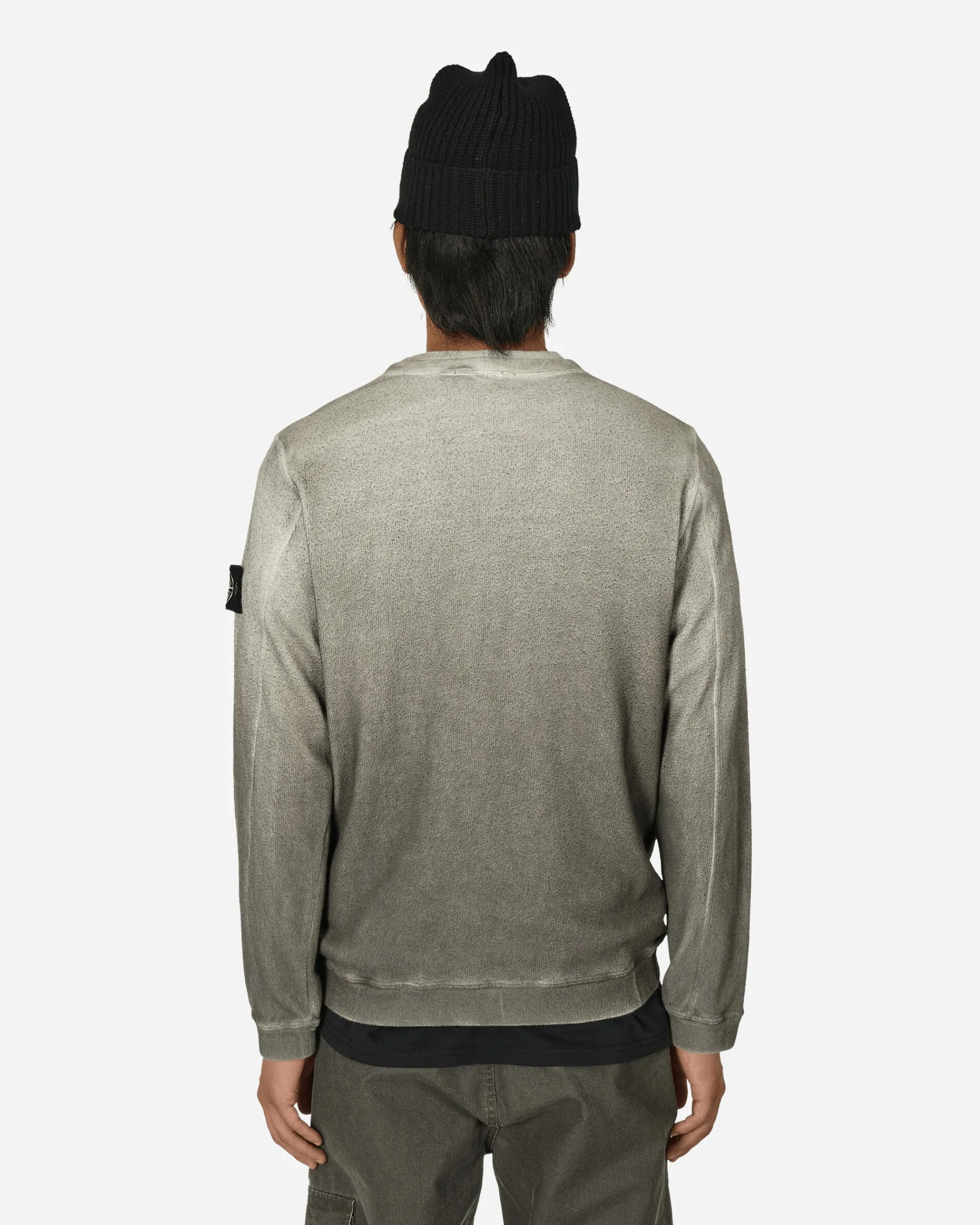 Stone Island Sweatshirts^Panama Recycled Oxide Plating Garment Dyed Cewneck Sweatshirt Lead Grey