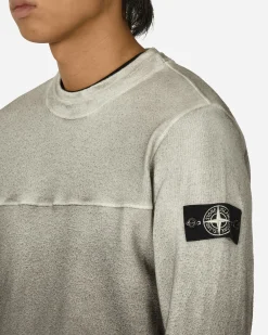 Stone Island Sweatshirts^Panama Recycled Oxide Plating Garment Dyed Cewneck Sweatshirt Lead Grey