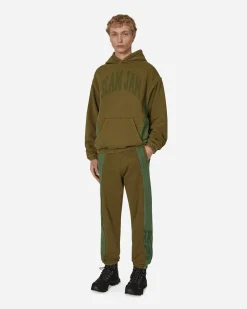 Slam Jam Sweatshirts^Panel Hooded Sweatshirt Green / Brown