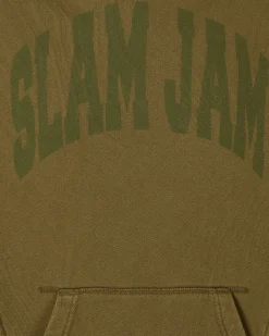 Slam Jam Sweatshirts^Panel Hooded Sweatshirt Green / Brown