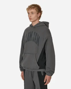 Slam Jam Sweatshirts^Panel Hooded Sweatshirt Grey / Black