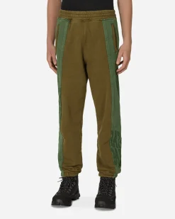 Slam Jam Pants^Panel Sweatpants Green / Brown