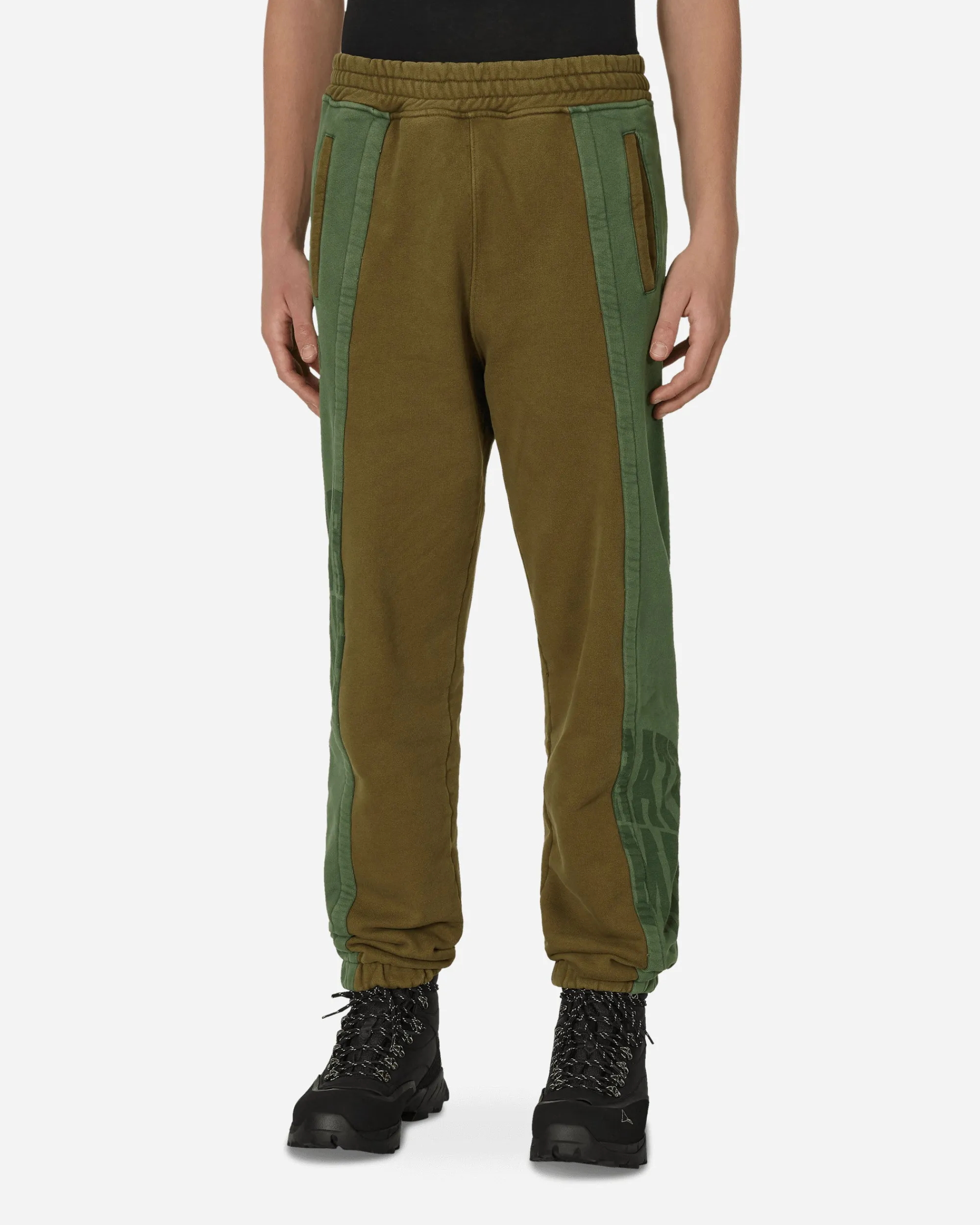 Slam Jam Pants^Panel Sweatpants Green / Brown