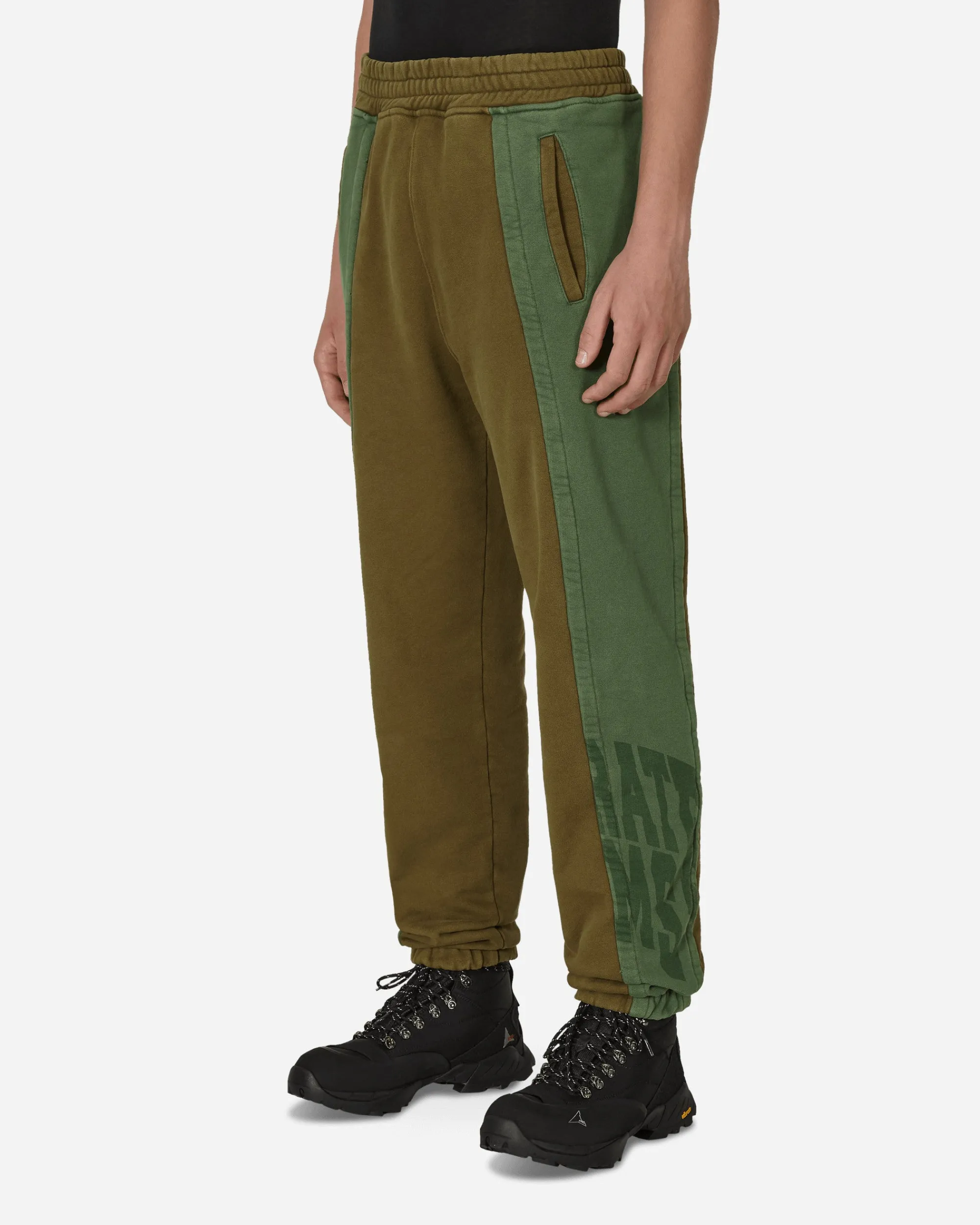 Slam Jam Pants^Panel Sweatpants Green / Brown