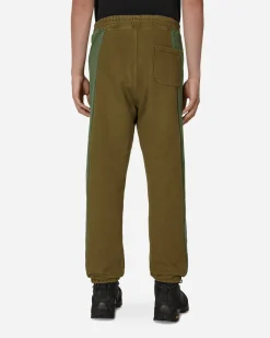 Slam Jam Pants^Panel Sweatpants Green / Brown