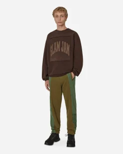 Slam Jam Pants^Panel Sweatpants Green / Brown